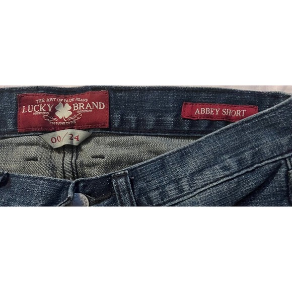 LUCKY BRAND Women's Abbey Stars And Stripes Denim Jean Shorts Size 0/25 - Picture 3 of 3